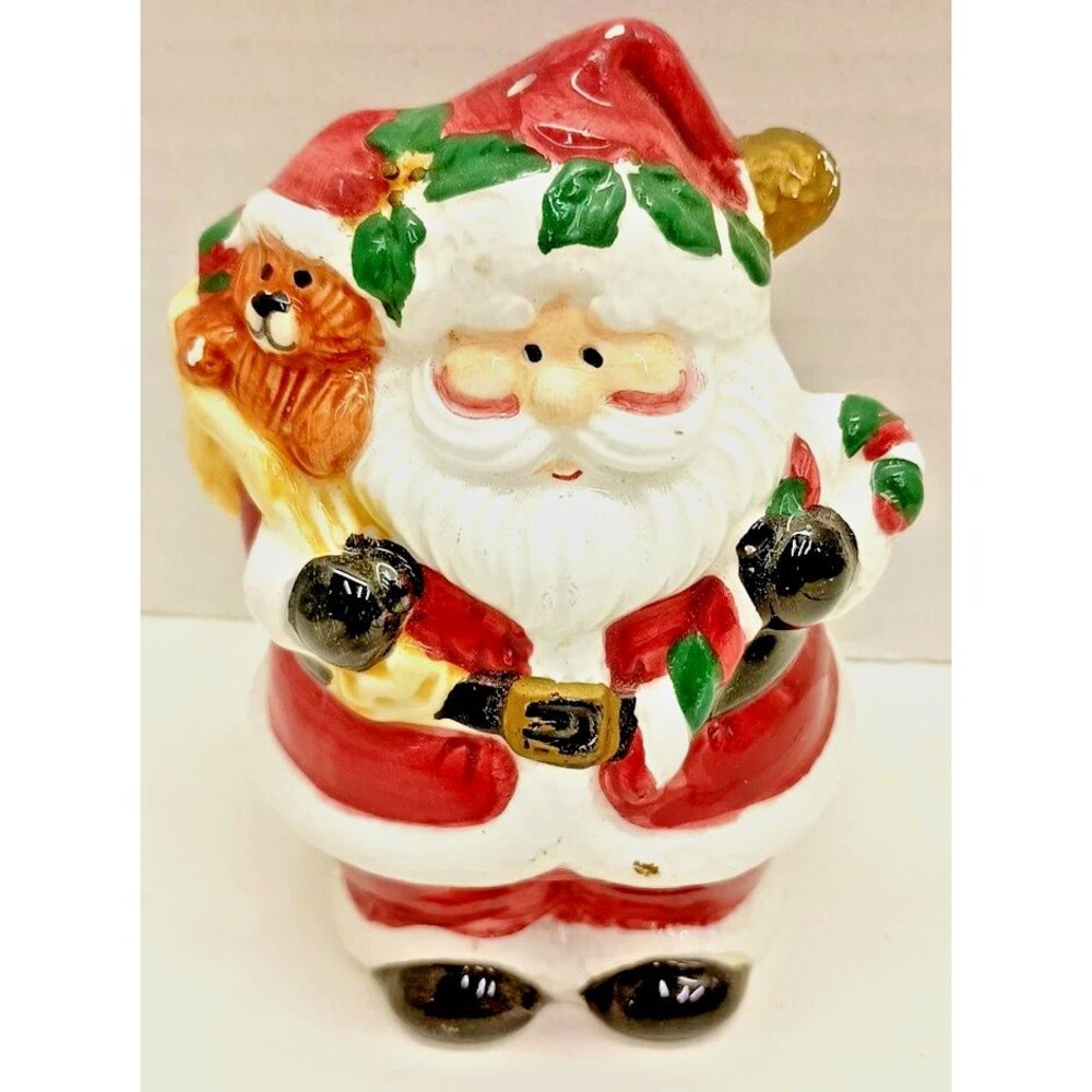 Jay Imports 1997 Santa Salt or Pepper Shaker – Vintage Christmas Teddy Bear Sack